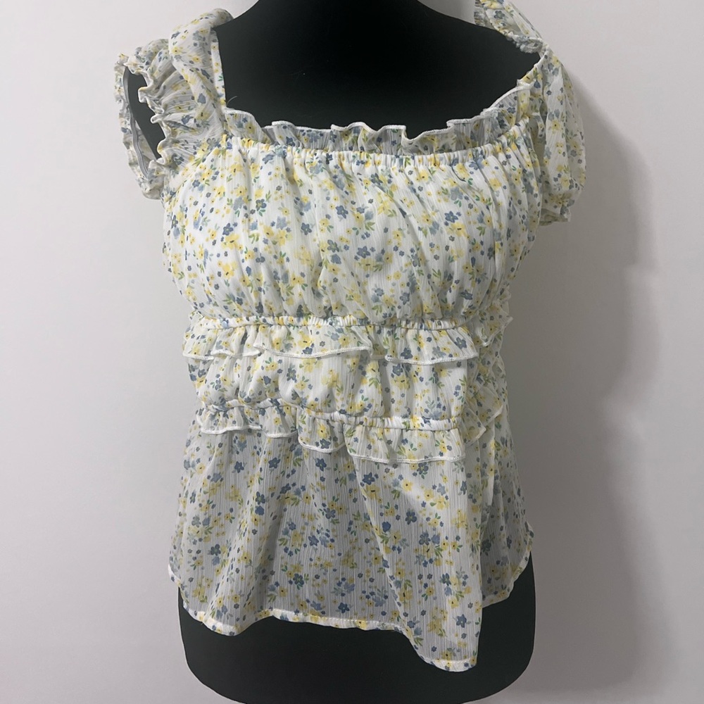 H&M Yellow Floral Crop